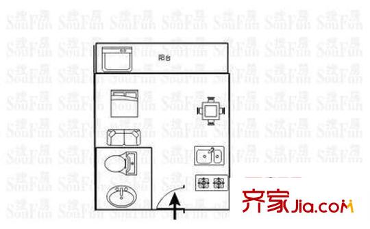 好家碧玉 1室 戶型圖