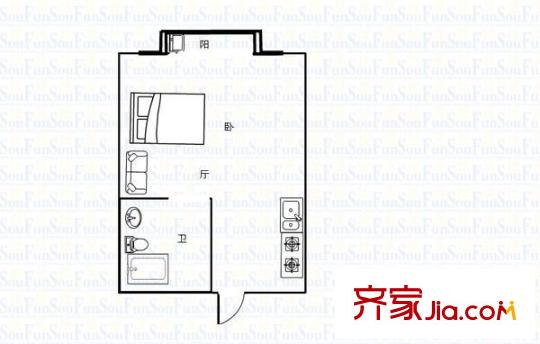 好家碧玉 1室 戶型圖