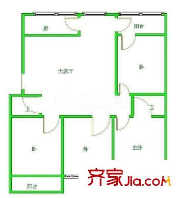 湖塍新村 4室 戶型圖