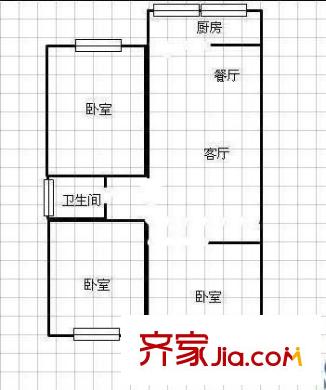 湖塍新村 3室 戶型圖