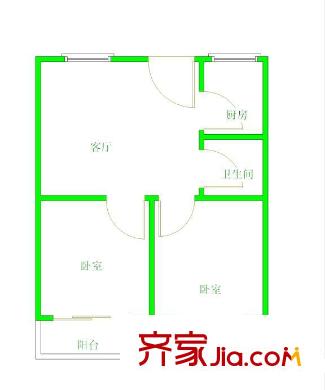 福州 亞峰小區(qū) 2室戶型圖