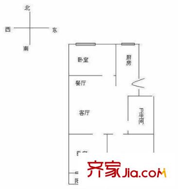 河南新村 2室 戶型圖
