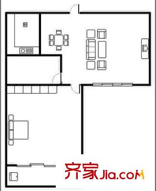瓜果城 1室 戶型圖