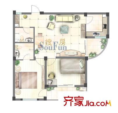 濱海高湖秋月 2室戶型圖