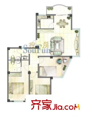 濱海高湖秋月 3室戶型圖
