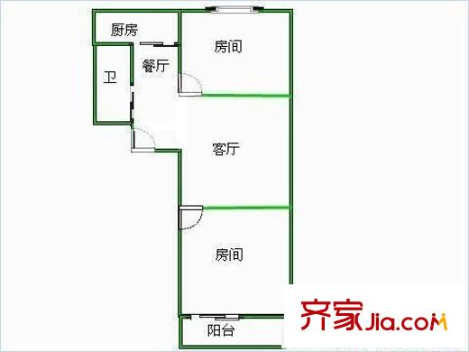 白馬河新村 2室 戶型圖