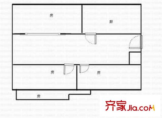 萬春二區(qū) 2室 戶型圖