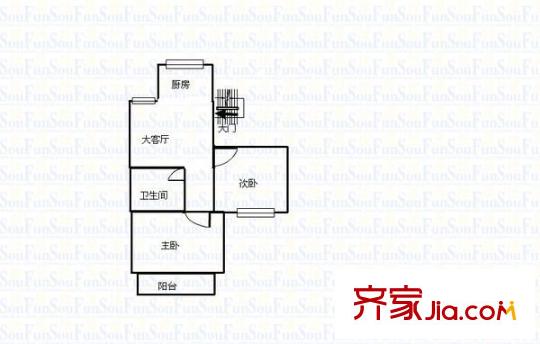 西莊小區(qū) 2室 戶型圖