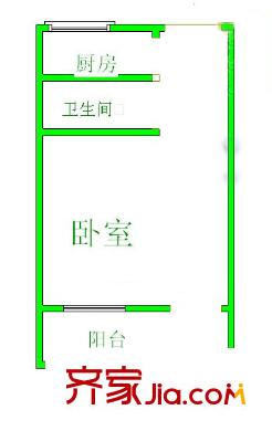 西莊小區(qū) 1室戶型圖