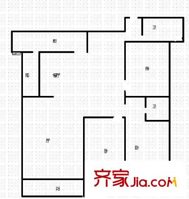 融僑錦江D區(qū) 3室 戶型圖
