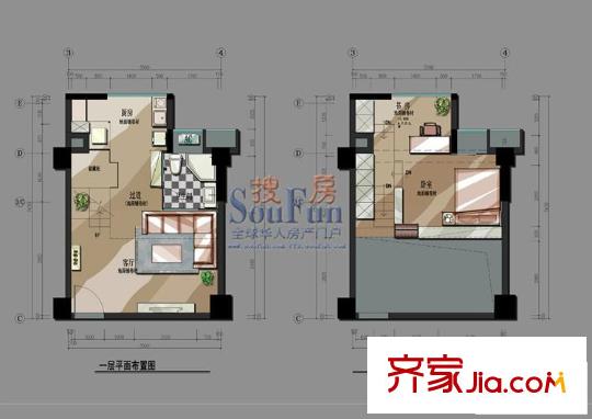 基星閣戶型圖8-17層08戶型 1室1廳1衛(wèi)1廚