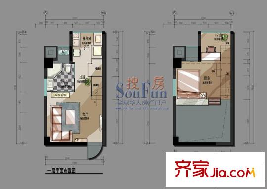 基星閣戶型圖8-17層05戶型 2室1廳1衛(wèi)1廚