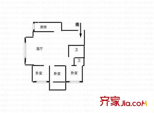 華福大廈 3室 戶型圖