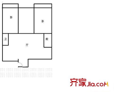 華福大廈 3室 戶型圖