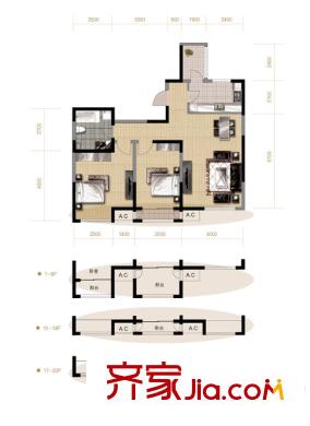 格調(diào)藝術(shù)領(lǐng)地高層10號(hào)樓標(biāo)準(zhǔn)層02戶(hù)型 2室2廳1衛(wèi)1廚