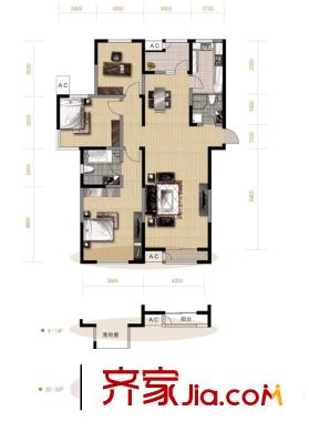 格調(diào)藝術(shù)領(lǐng)地高層10號(hào)樓標(biāo)準(zhǔn)層01戶(hù)型 3室2廳2衛(wèi)1廚