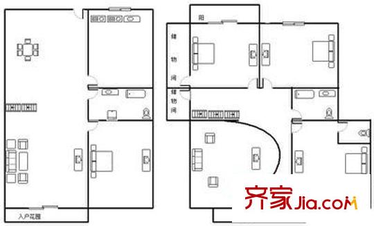 中天桂湖云庭 4室 戶型圖