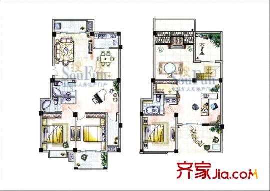 濱海嘉年華B1戶型圖濱海嘉年華 戶型圖 3室2廳2衛(wèi)1廚