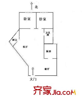 元洪花園 2室 戶型圖