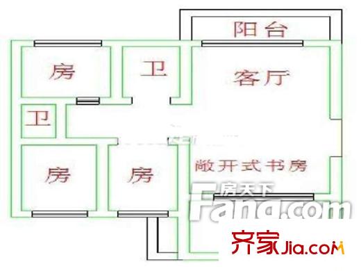 元洪錦江二期 3室戶型圖