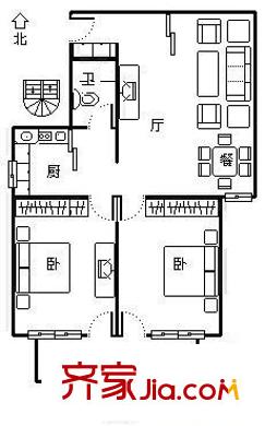 御景臺花園 2室 戶型圖