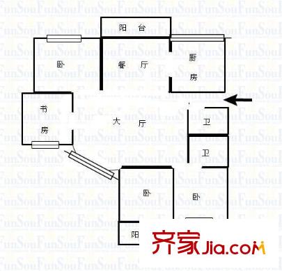 萬佳馨苑 3室 戶型圖