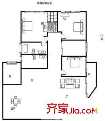 中福西湖花園 3室 戶型圖