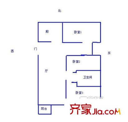 新嘉小區(qū) 3室戶型圖
