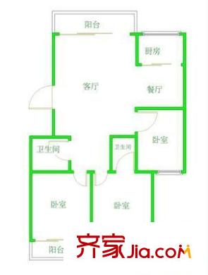 新嘉小區(qū) 3室 戶(hù)型圖