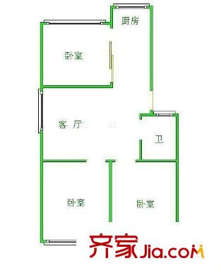 省直屏西 3室 戶型圖