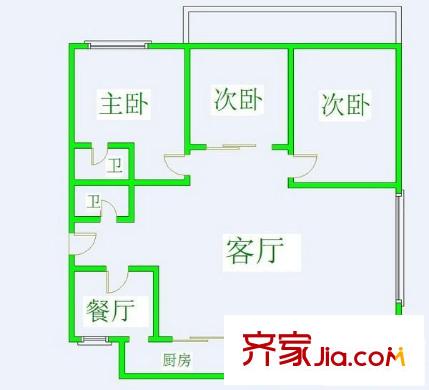 閩澳花園 4室 戶型圖