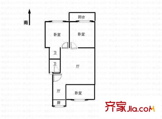 閩澳花園 3室 戶型圖