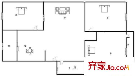華湖花園 3室 戶型圖