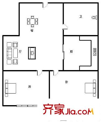 華大新村 2室 戶型圖