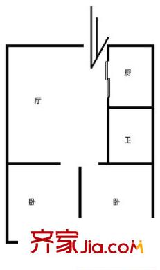 華大新村 2室 戶型圖