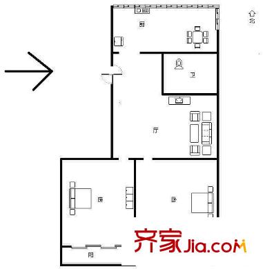 東升小區(qū) 2室戶型圖