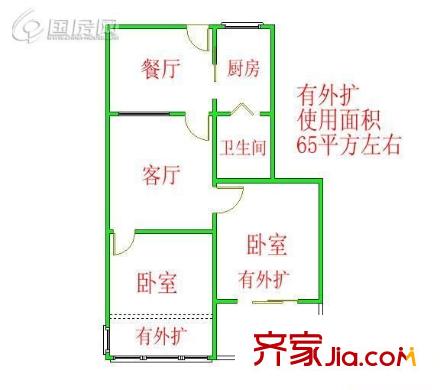 竹林境新村 2室 戶型圖