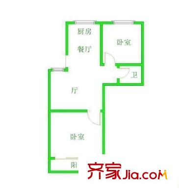岳峰新村 2室 戶型圖