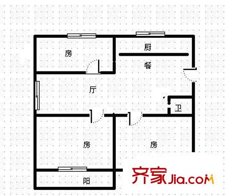 岳峰新村 3室 戶型圖