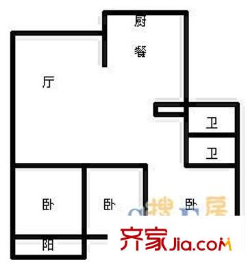 銀都花園 3室 戶型圖