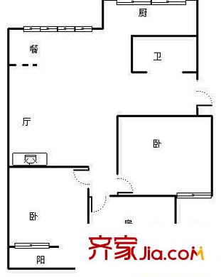 銀都花園 3室 戶型圖
