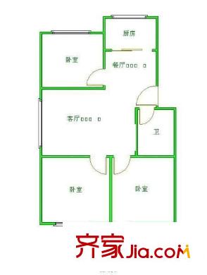 銀都花園 3室 戶型圖