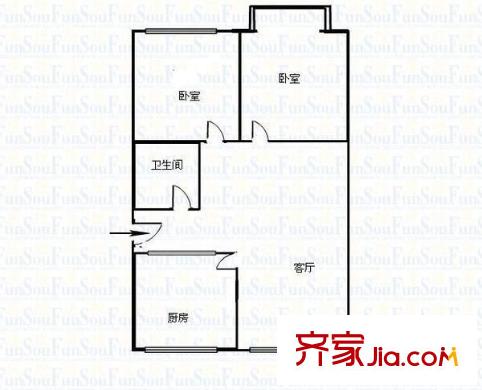 西洋新村 2室 戶型圖