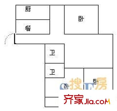 雙?；▓@ 3室 戶型圖