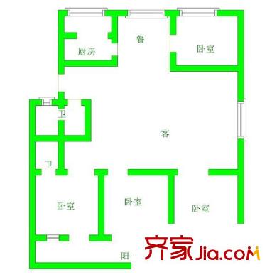 雙福花園 4室 戶型圖