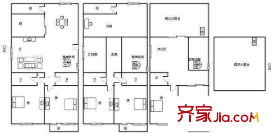 康城二期 6室 戶型圖