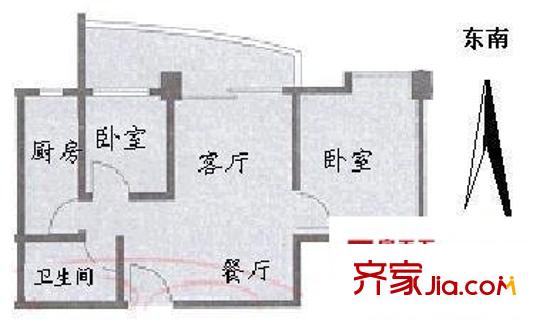金浦小區(qū) 2室 戶型圖