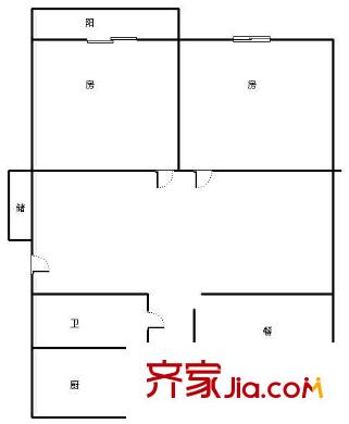 福圓花園 2室 戶型圖
