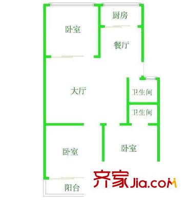 福圓花園 3室 戶型圖