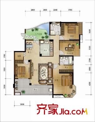 大儒世家臥琥戶型圖大儒世家二期臥琥  戶型圖 4室2廳2衛(wèi)1廚